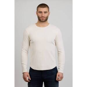 NEW MONFRERE dann ribbed long sleeve shirt in vintage blanc